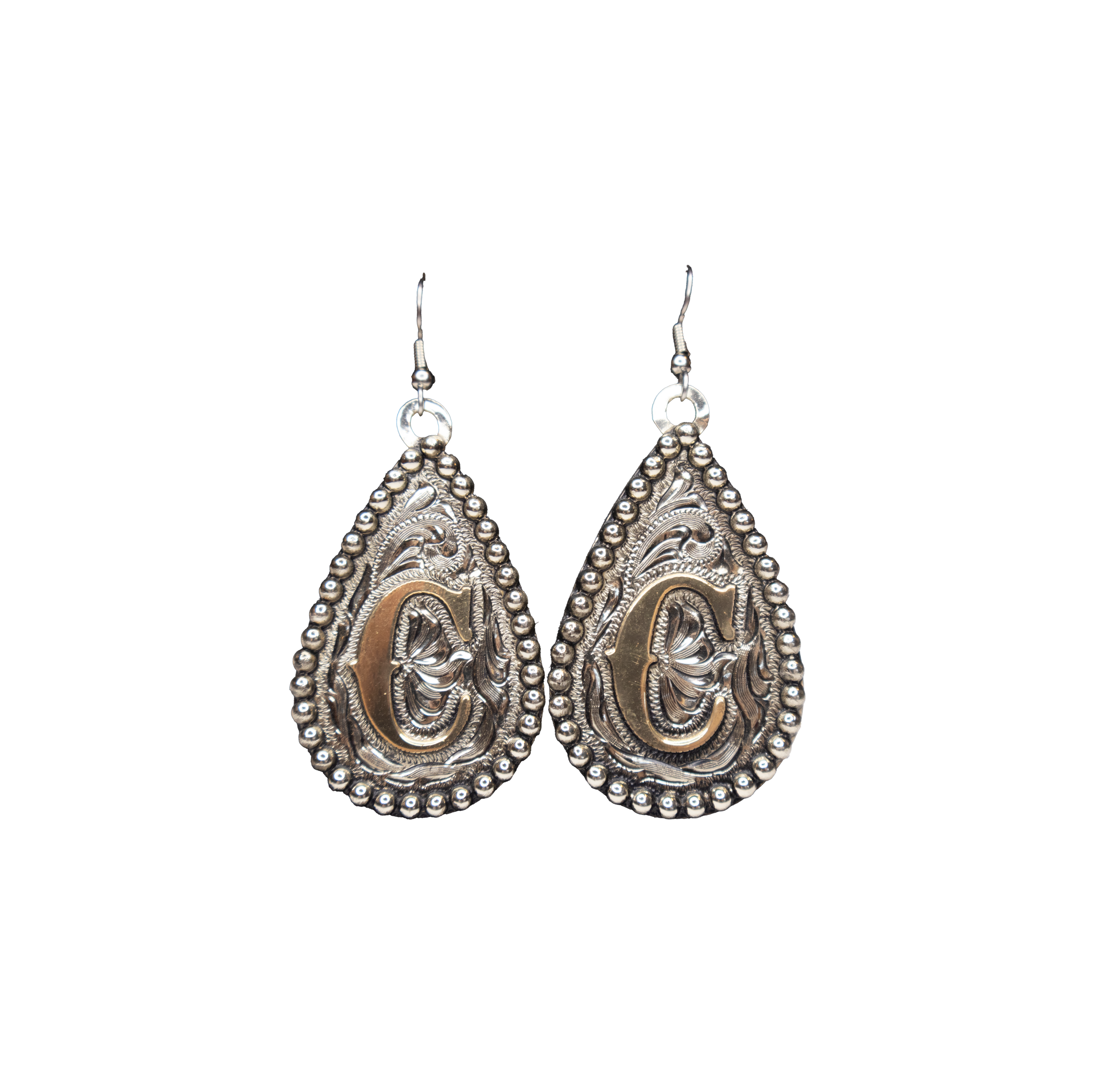 ER-3050 Custom Teardrop Initial Earrings